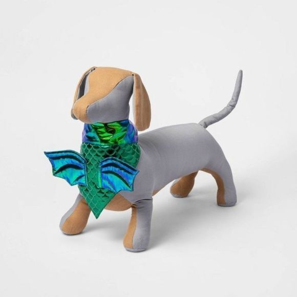 Hyde and Eek Pet Bandana Collar Slide Dragon‎ Scales Wings Costume Green OS - Picture 3 of 5